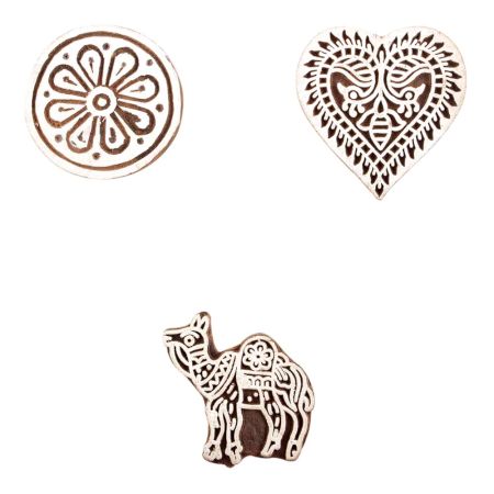 Set of 3 Piece New Mix Wooden Printing Block